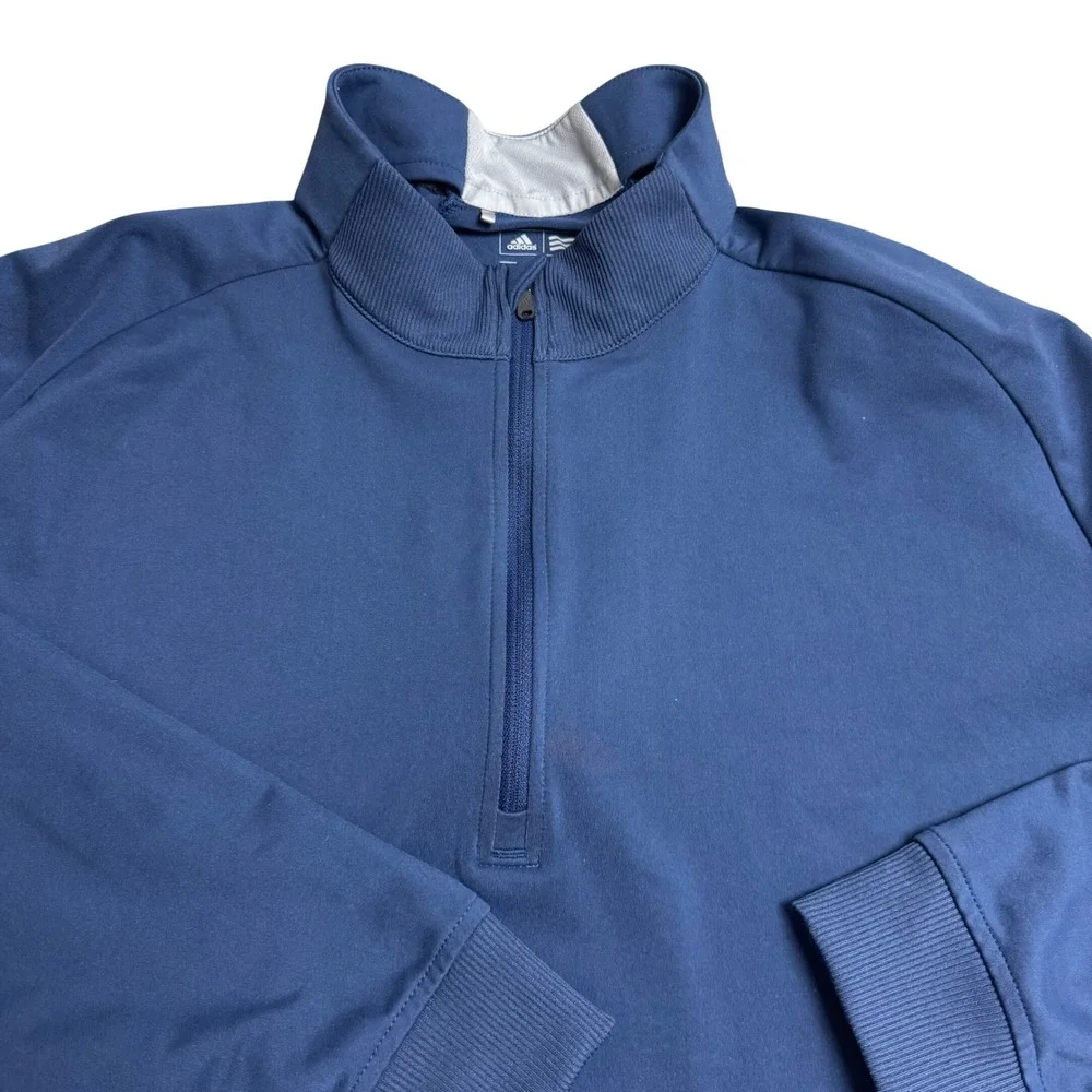 Adidas Golf Mens 2XL Blue 1/4 Zip Long Sleeve Pullover Sweatshirt